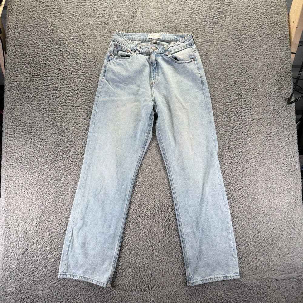 Primark Jeans Women 6 Blue Cotton Denim Straight Leg Light Wash Workwear Stretch